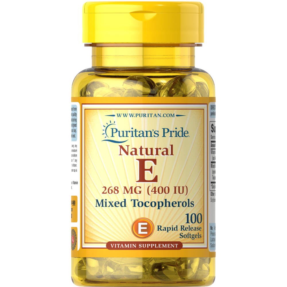 Puritan's Pride Витамины и минералы Puritan's Pride Vitamin E 400 IU Mixed Tocopherols Natural, 100 капсул, , 