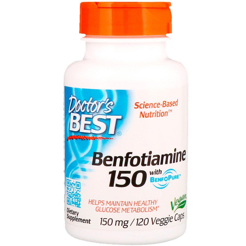 Doctor's Best Benfotiamine with BenfoPure 120 Caps,  мл, Doctor's BEST. Спец препараты. 
