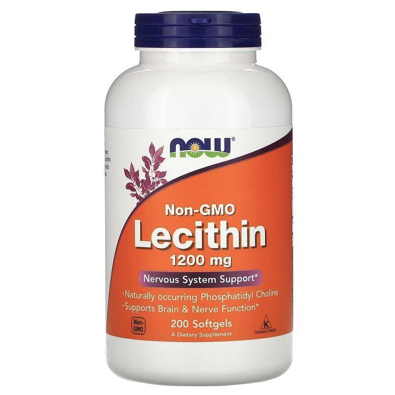 Now Lecithin 1200 mg NOW Foods 200 Softgels, , 