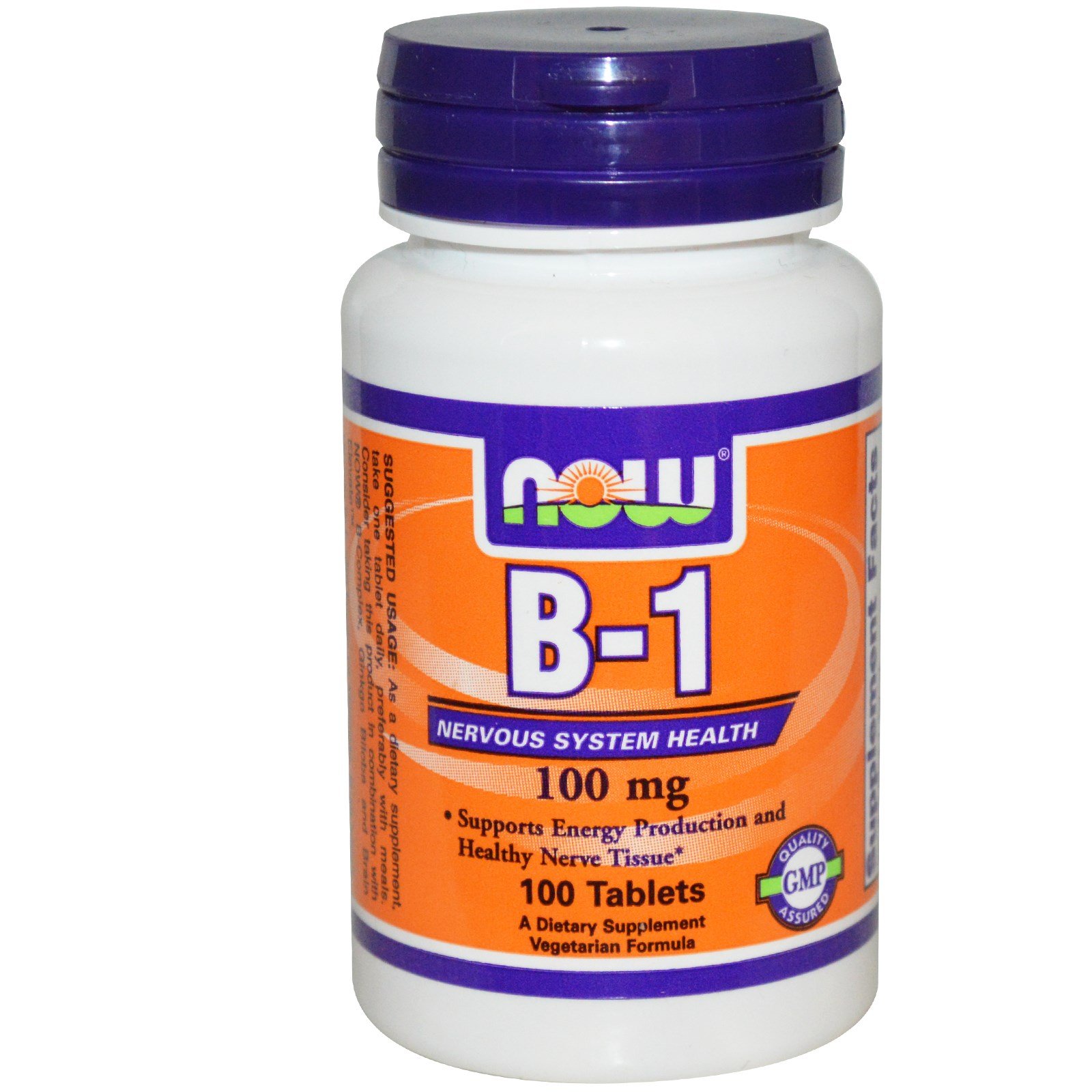B-1, 100 pcs, Now. Vitamin B. General Health 