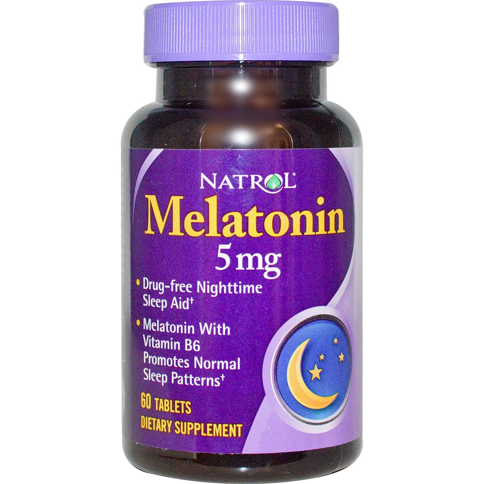 Melatonin 5 mg, 60 piezas, Natrol. Melatoninum. Improving sleep recuperación Immunity enhancement General Health 