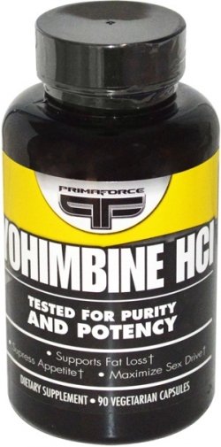 Yohimbine HCl, 90 piezas, PrimaForce. Yohimbe. General Health Fat burning CNS stimulation Libido enhancing Mood improvement 