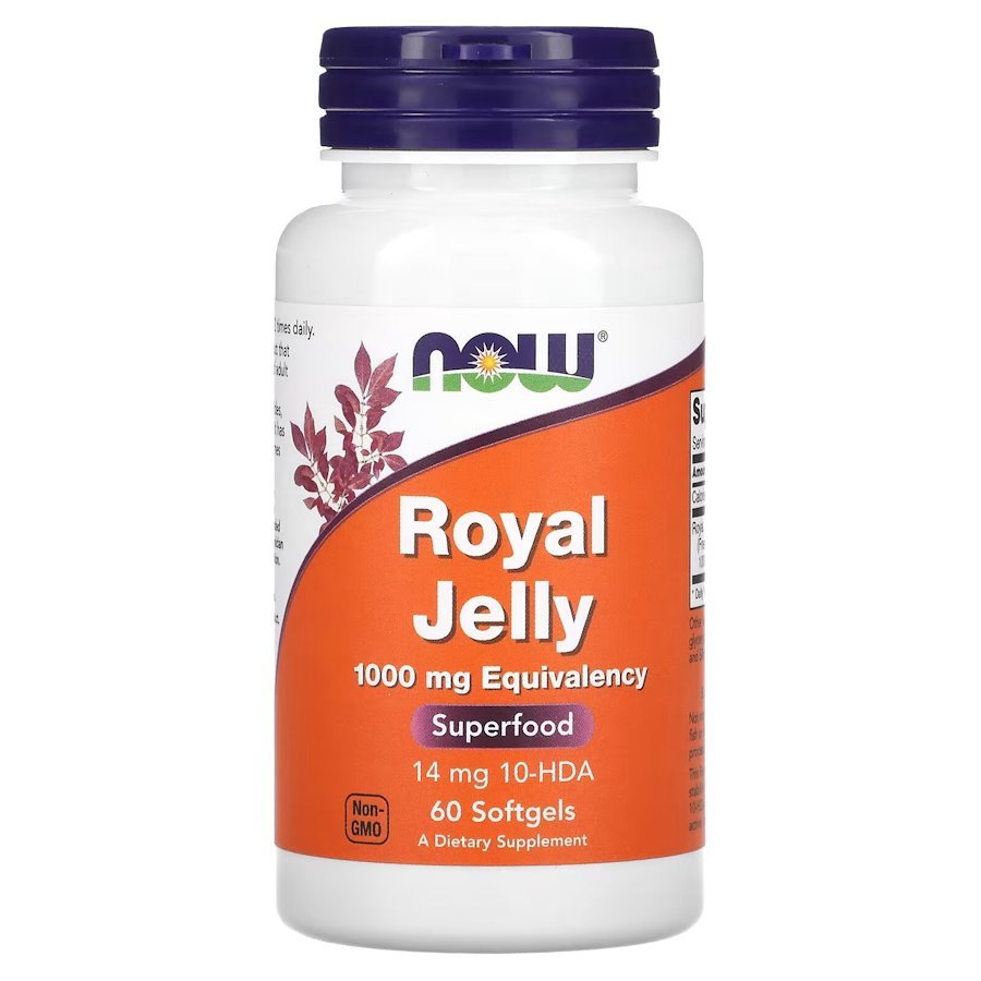 Натуральная добавка NOW Royal Jelly 1000 mg, 60 капсул,  мл, Now. Hатуральные продукты. Поддержание здоровья 