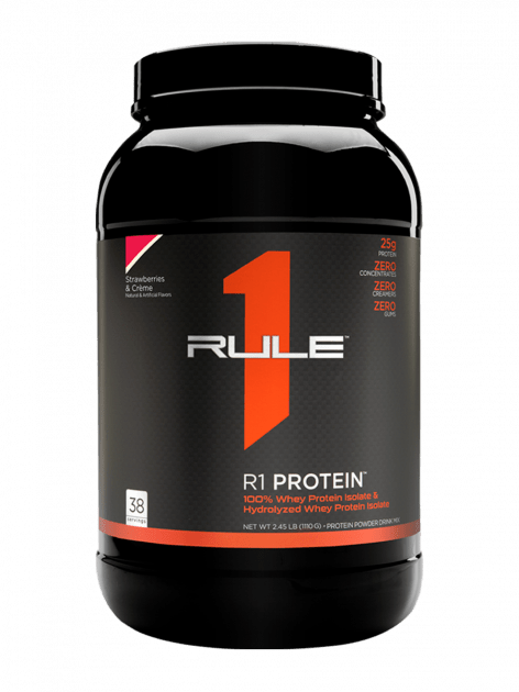 Сывороточный протеин изолят R1 (Rule One) Protein 1100 грамм Клубничный крем,  мл, Rule One Proteins. Сывороточный изолят. Сухая мышечная масса Снижение веса Восстановление Антикатаболические свойства 