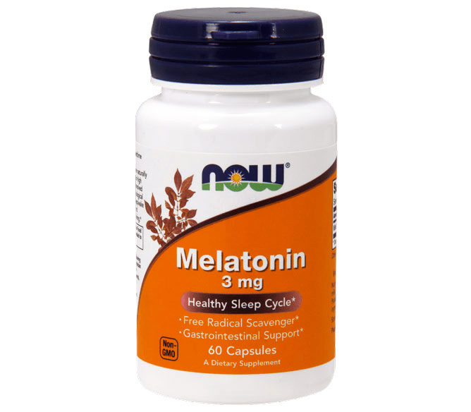 NOW Melatonin 3 мг - 60 кап,  мл, Now. Спец препараты. 