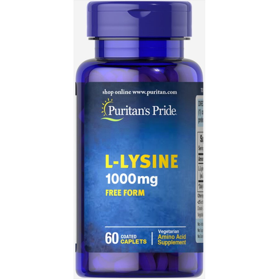 Аминокислота Puritan's Pride L-Lysine 1000 mg, 60 каплет,  ml, Puritan's Pride. Amino Acids. 