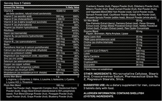 Optimum Nutrition  OptiMen 240 tabs 240 шт. / 80 servings,  мл, Optimum Nutrition. Vitamin Mineral Complex
