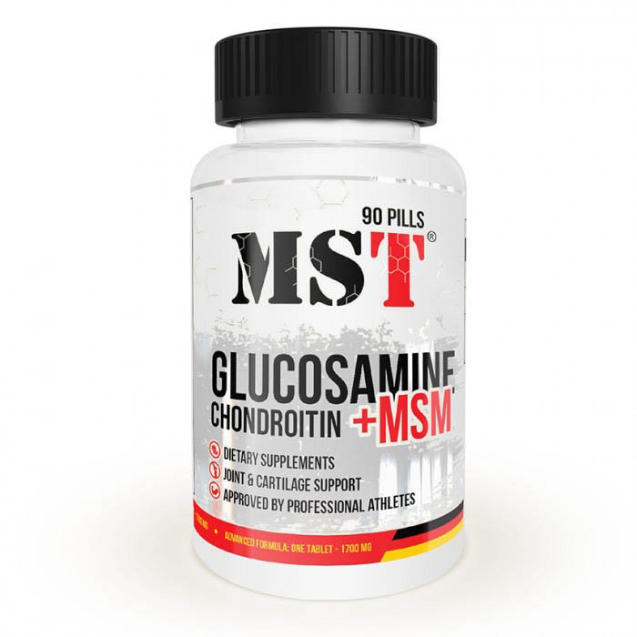 Для суставов и связок MST Glucosamine Chondroitin MSM, 90 таблеток,  мл, MST Nutrition. Хондропротекторы. Поддержание здоровья Укрепление суставов и связок 
