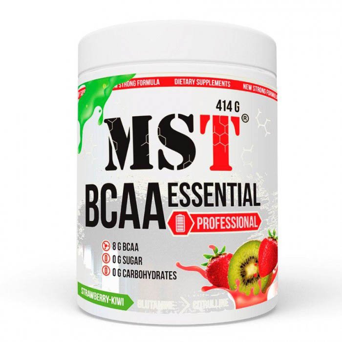 BCAA MST BCAA Essential Professional, 414 грамм Клубника-киви,  ml, MST Nutrition. BCAA. Weight Loss स्वास्थ्य लाभ Anti-catabolic properties Lean muscle mass 