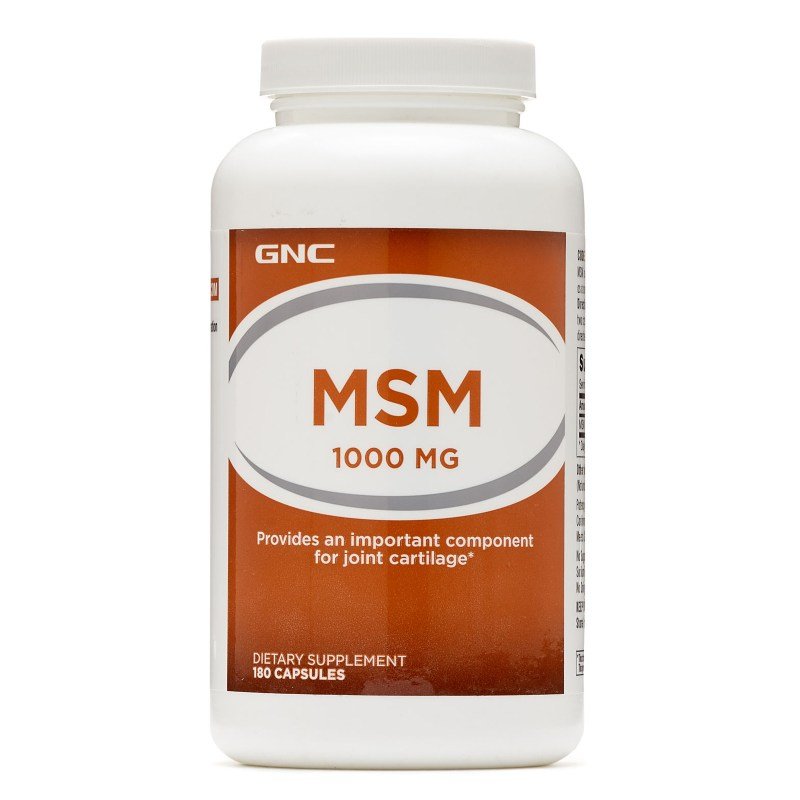 Для суставов и связок GNC MSM 1000, 180 капсул,  мл, GNC. Хондропротекторы. Поддержание здоровья Укрепление суставов и связок 