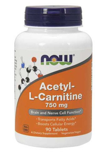 Acetyl-L-Carnitine 750 mg, 90 шт, Now. L-карнитин. Снижение веса Поддержание здоровья Детоксикация Стрессоустойчивость Снижение холестерина Антиоксидантные свойства 