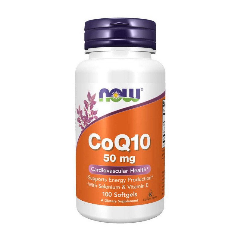 Коэнзим Q10 Now Foods CoQ10 50 mg (100 капс) нау фудс,  мл, Now. Коэнзим-Q10. Поддержание здоровья Антиоксидантные свойства Профилактика ССЗ Толерантность к физ. нагрузкам 