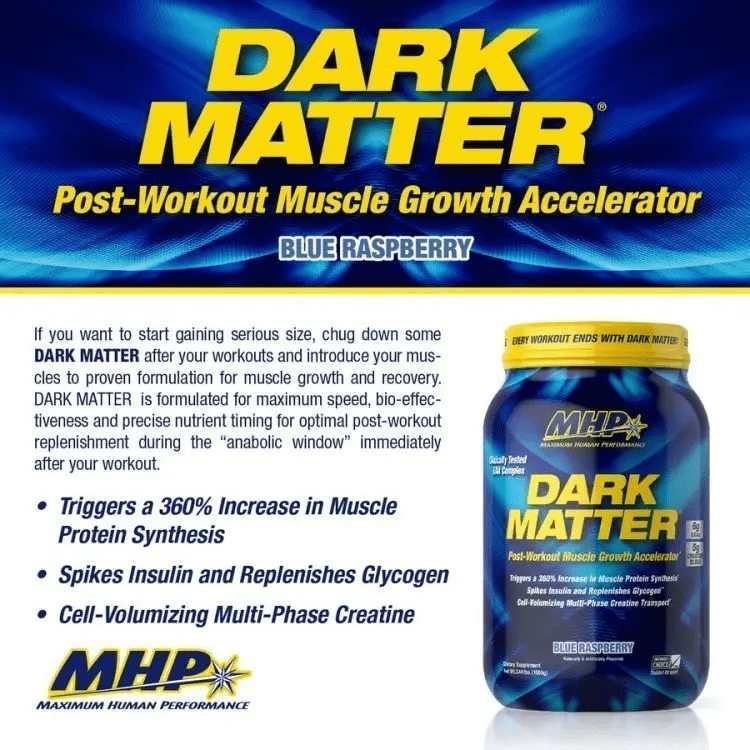 MHP  Dark Matter NEW 1560g / 20 servings,  ml, MHP. Post Entreno