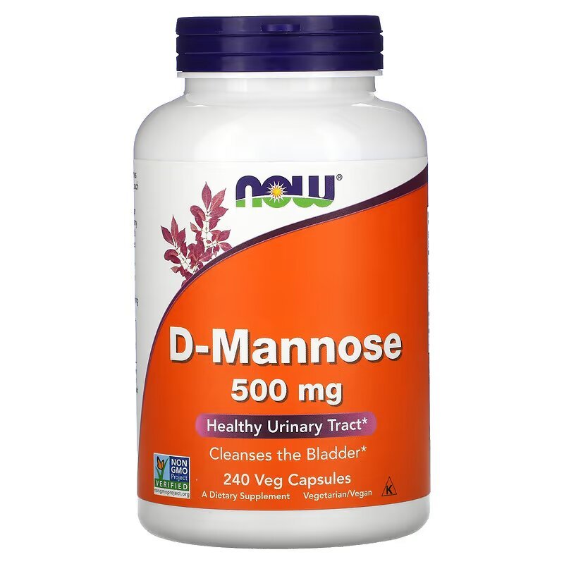 Натуральная добавка NOW D-Mannose 500 mg, 240 вегакапсул,  мл, Now. Hатуральные продукты. Поддержание здоровья 