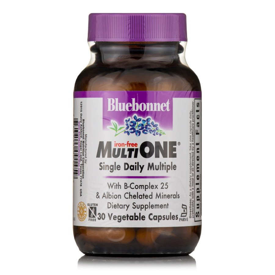 Витамины и минералы Bluebonnet Multi ONE Iron free, 30 вегакапсул,  мл, Bluebonnet Nutrition. Витамины и минералы. Поддержание здоровья Укрепление иммунитета 