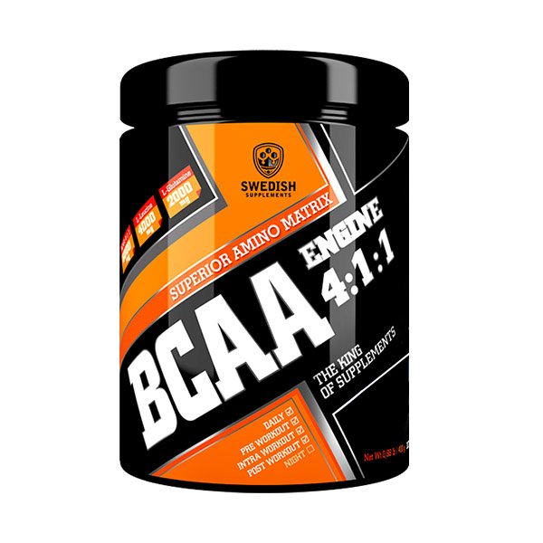 BCAA Swedish  BCAA Engine 4:1:1, 400 грамм Кола,  ml, Swedish Supplements. BCAA. Weight Loss recovery Anti-catabolic properties Lean muscle mass 