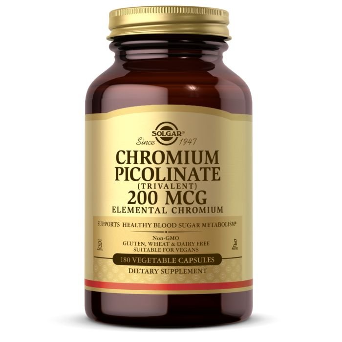 Витамины и минералы Solgar Chromium Picolinate 200 mcg, 180 вегакапсул,  ml, Solgar. Vitamins and minerals. General Health Immunity enhancement 