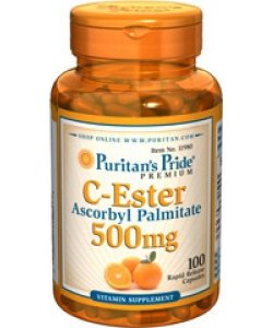 C-Ester Ascorbyl Palmitate 500 mg, 100 pcs, Puritan's Pride. Vitamin C. General Health Immunity enhancement 