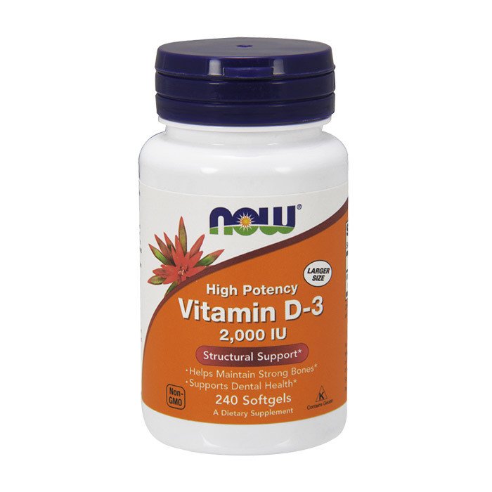 Витамин д3 Now Foods Vitamin D-3 2000 IU (240 капс) нау фудс,  мл, Now. Витамин D. 