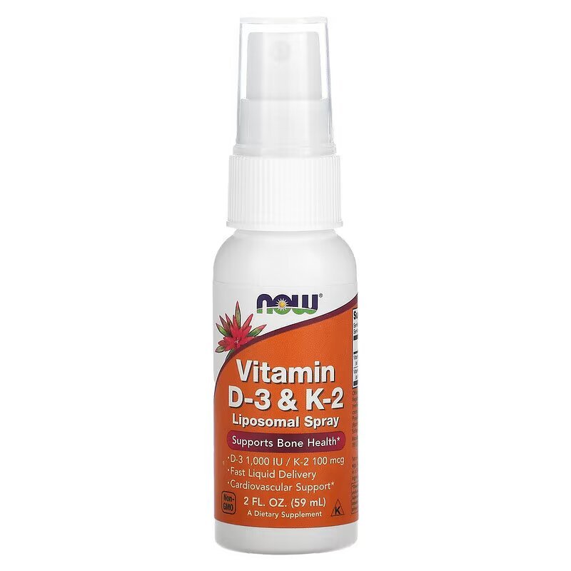 Витамины и минералы NOW Vitamin D3 &amp; K2 Liposomal Spray, 59 мл,  мл, Now. Витамины и минералы. Поддержание здоровья Укрепление иммунитета 
