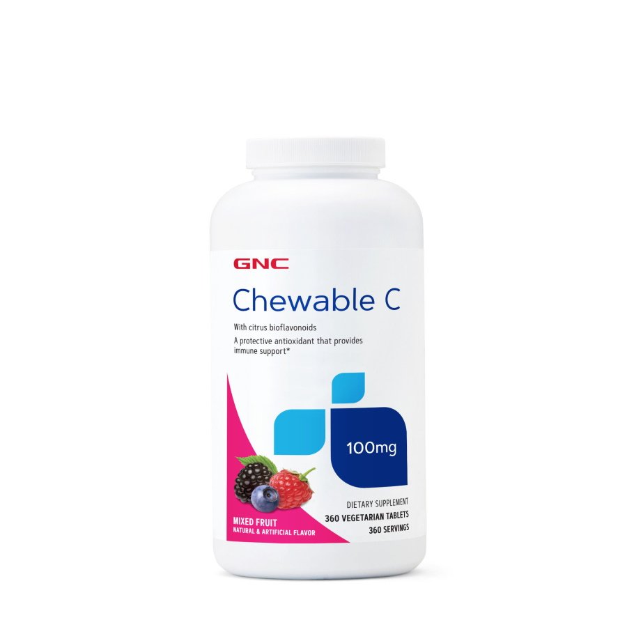 Витамины и минералы GNC Chewable C 100 mg, 360 вегатаблеток,  ml, GNC. Vitamins and minerals. General Health Immunity enhancement 