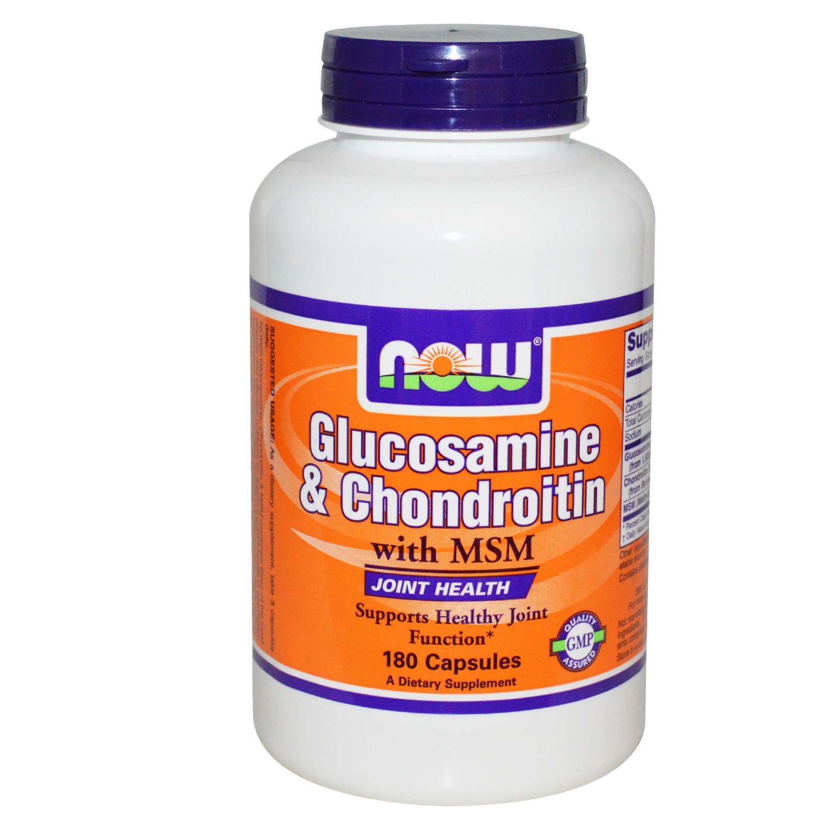 Glucosamine & Chondroitin with MSM, 180 шт, Now. Хондропротекторы. Поддержание здоровья Укрепление суставов и связок 
