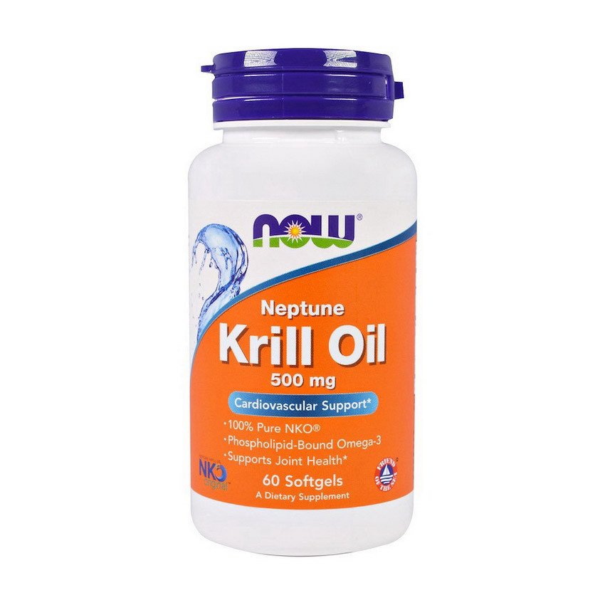 Now Масло криля Now Foods Krill Oil 500 mg (60 капс) омега 3 нау фудс, , 60 