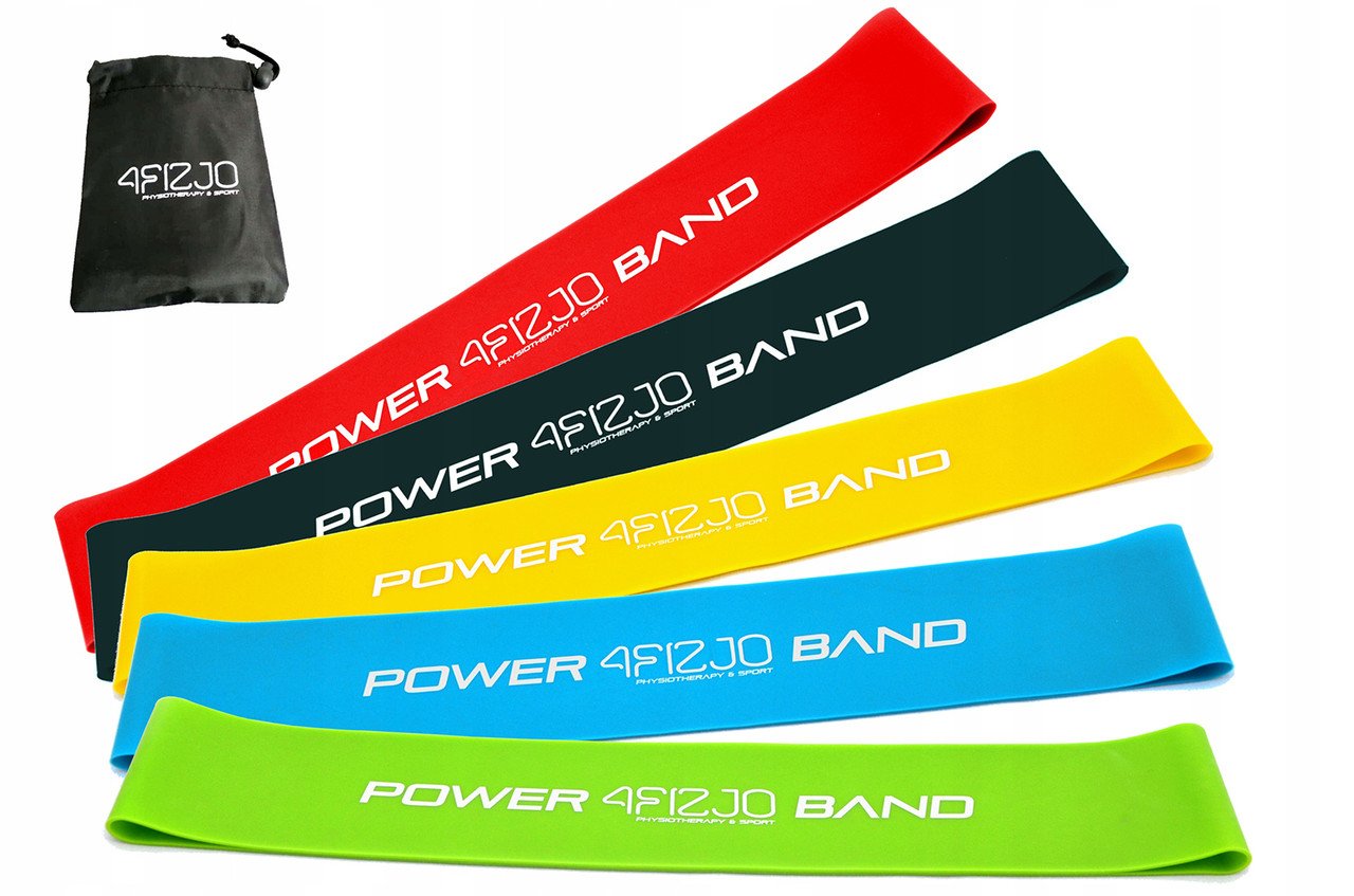 4FIZJO Резинка для фітнесу та спорту (стрічка-еспандер) 4FIZJO Mini Power Band 5 шт 1-20 кг 4FJ1110, , 