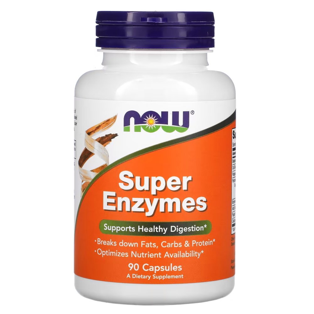 Натуральная добавка NOW Super Enzymes, 90 капсул,  мл, Now. Hатуральные продукты. Поддержание здоровья 