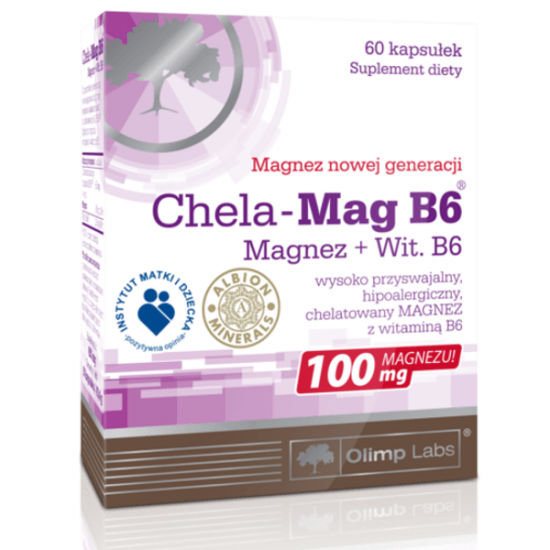 Chela-Mag B6, 60 pcs, Olimp Labs. Magnesium Mg. General Health Lowering cholesterol Preventing fatigue 