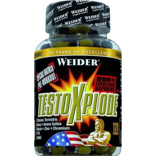 Testo X-Plode + PTK, 120 шт, Weider. Бустер тестостерона. Поддержание здоровья Повышение либидо Aнаболические свойства Повышение тестостерона 
