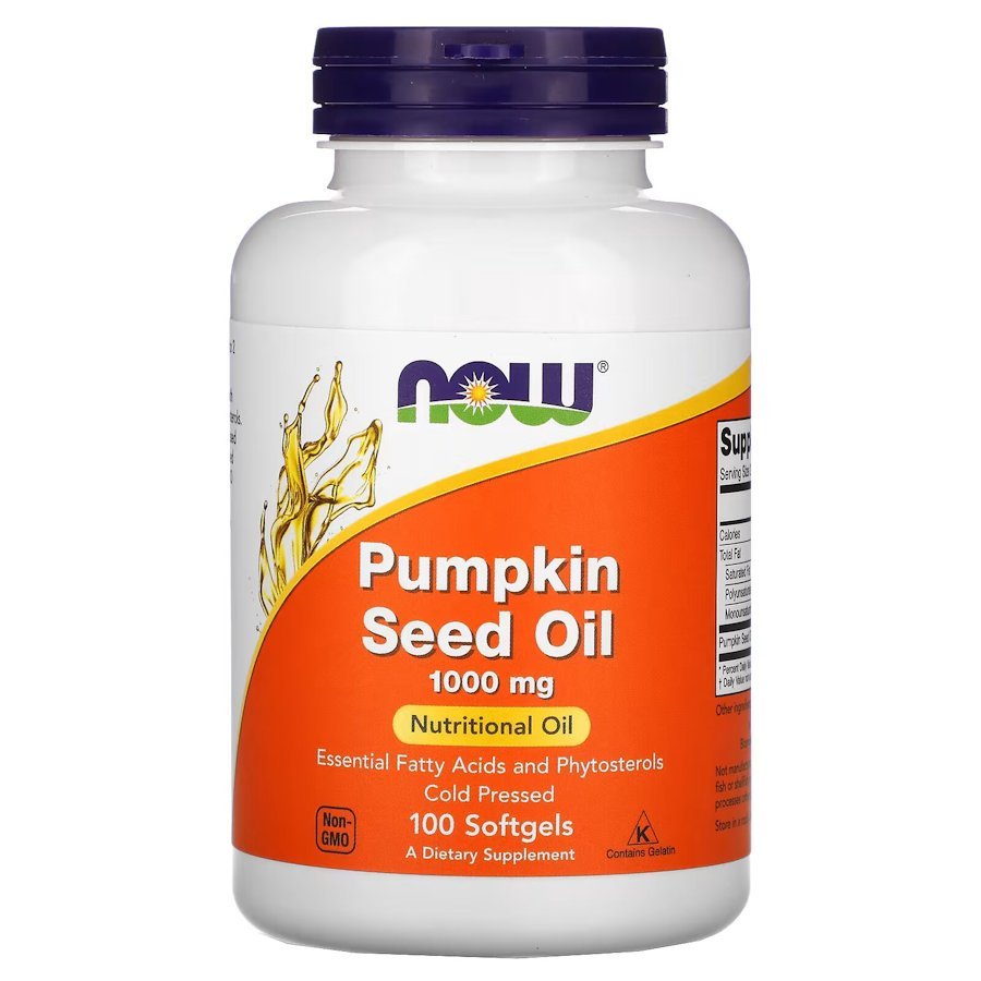 Now Натуральная добавка NOW Pumpkin seed oil 1000 mg, 100 капсул, , 