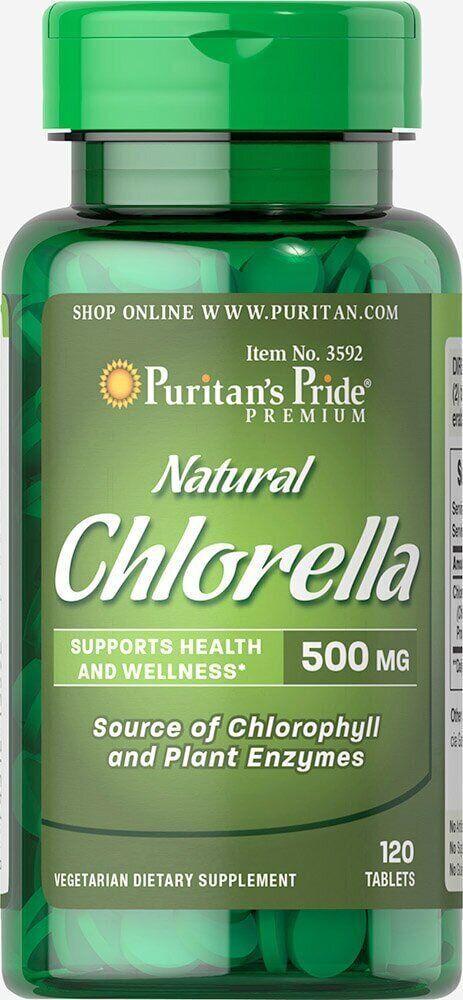 Puritan's Pride Puritan's Pride Natural Chlorella 500 mg 120 Tabs, , 120 шт.