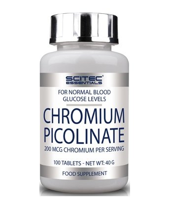 Витамины и минералы Scitec Chromium Picolinate, 100 таблеток,  мл, Scitec Nutrition. Пиколинат хрома. Снижение веса Регуляция углеводного обмена Уменьшение аппетита 