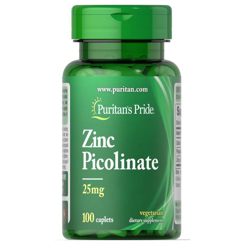 Puritan's Pride Витамины и минералы Puritan's Pride Zinc Picolinate 25 mg, 100 каплет, , 