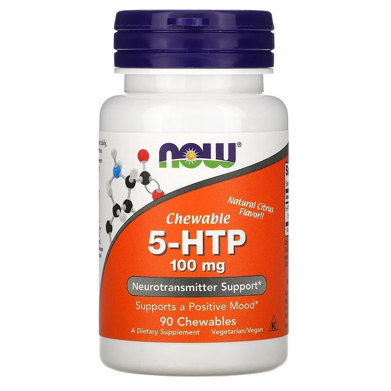 Аминокислота NOW 5-HTP 100 mg, 90 жевательных таблеток,  мл, Now. Аминокислоты. 