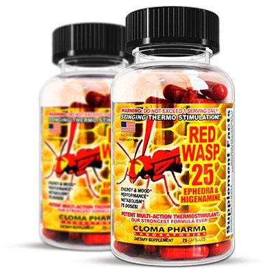 Red Wasp, 75 pcs, Cloma Pharma. Thermogenic. Weight Loss Fat burning 