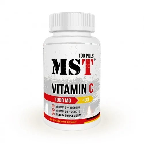 Витамины и минералы MST Vitamin C+D, 100 таблеток,  мл, MST Nutrition. Витамины и минералы. Поддержание здоровья Укрепление иммунитета 