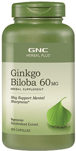 Ginkgo Biloba 60 mg, 200 pcs, GNC. Special supplements. 