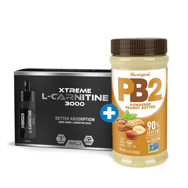 Protein Factory Жиросжигатель Prozis Xtreme L-Carnitine 3000 ampules, 20х10 мл +	PB2 Powdered Peanut Butter, 184 грамм, SALE, , 200 