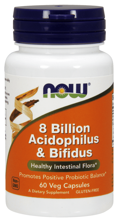 8 Billion Acidophilus & Bifidus, 60 шт, Now. Спец препараты. 