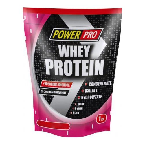 Протеин Power Pro Whey Protein, 1 кг Клубника,  мл, Power Pro. Протеин. Набор массы Восстановление Антикатаболические свойства 