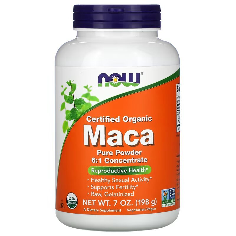 Now Стимулятор тестостерона NOW Maca Pure Certified Organic, 198 грамм, , 198 