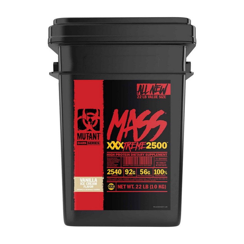 Гейнер для набора массы Mutant Mass Xtreme 2500 10000 грамм Ванильно мороженое,  ml, Mutant. Gainer. Mass Gain Energy & Endurance recovery 