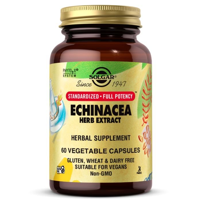 Solgar Натуральная добавка Solgar SFP Echinacea Herb Extract, 60 вегакапсул, , 