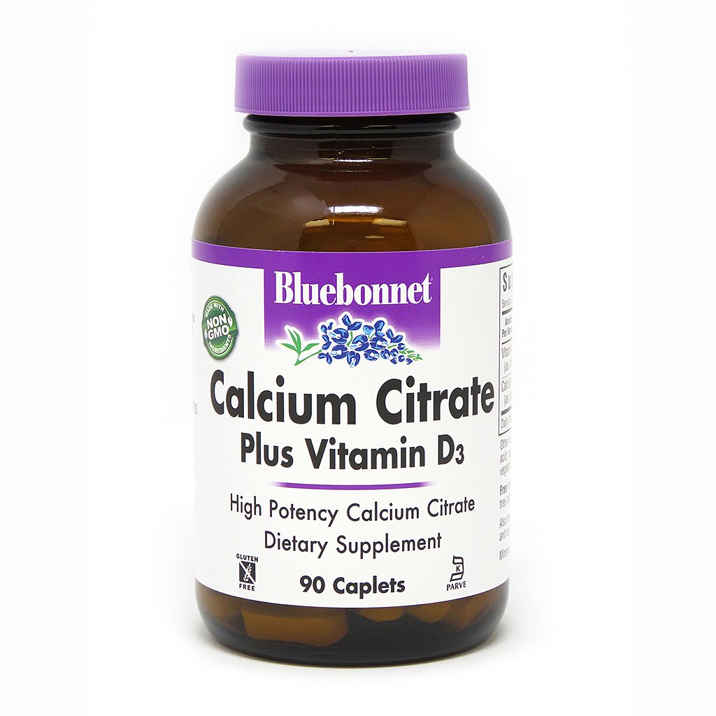Витамины и минералы Bluebonnet Calcium Citrate plus Vitamin D3, 90 каплет,  мл, Bluebonnet Nutrition. Витамины и минералы. Поддержание здоровья Укрепление иммунитета 