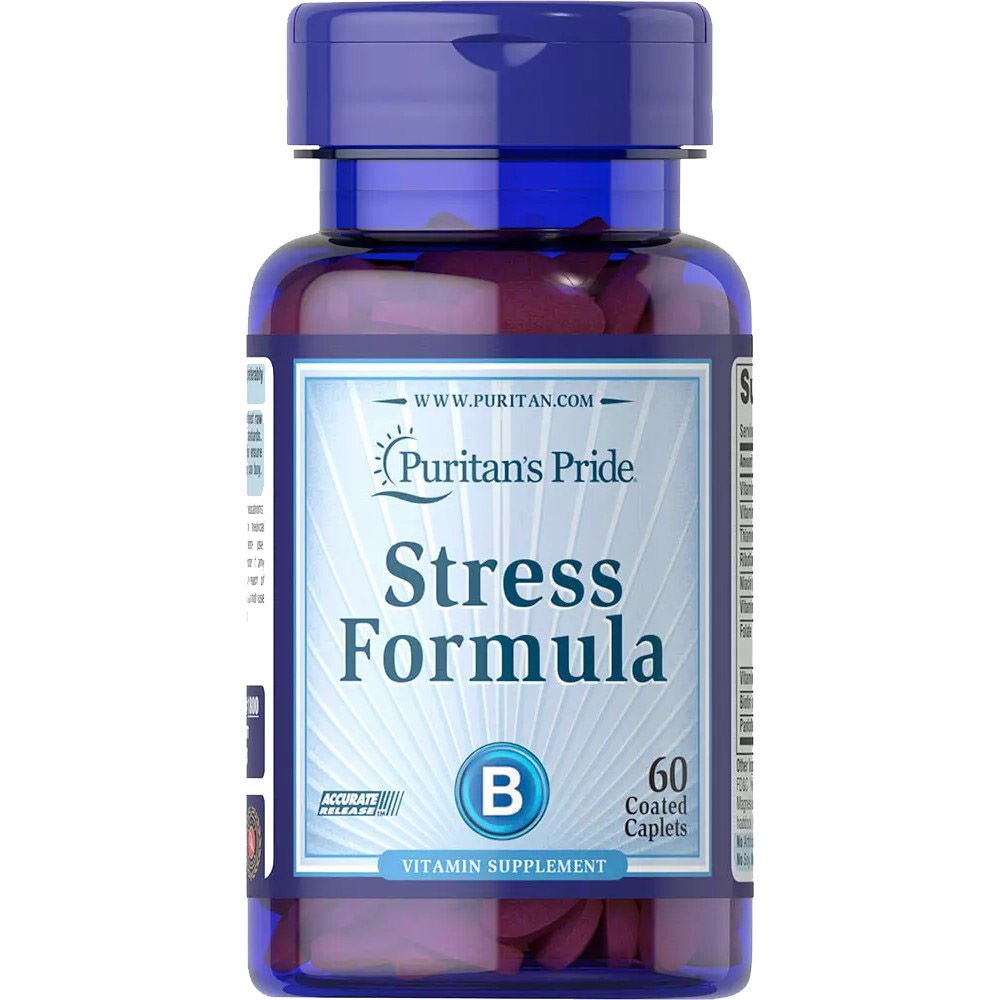 Витамины и минералы Puritan's Pride Stress Formula, 60 каплет,  мл, Puritan's Pride. Витамины и минералы. Поддержание здоровья Укрепление иммунитета 