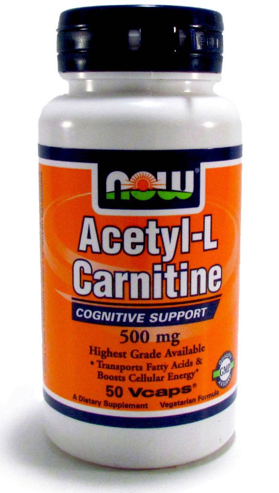 Acetyl-L-Carnitine 500 mg, 50 piezas, Now. L-carnitina. Weight Loss General Health Detoxification Stress resistance Lowering cholesterol Antioxidant properties 
