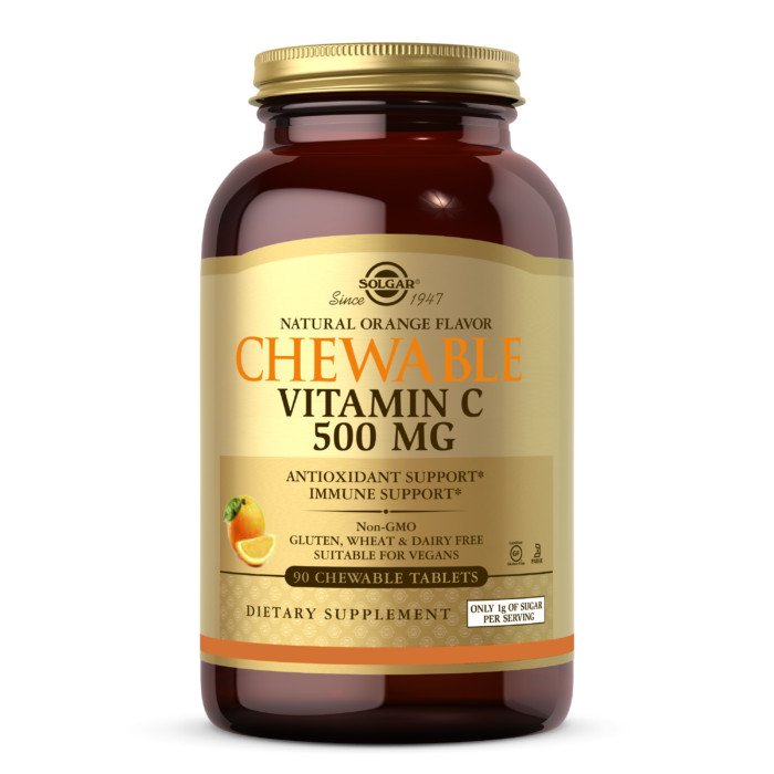 Витамины и минералы Solgar Chewable Vitamin C 500 mg, 90 жевательных таблеток Апельсин,  мл, Solgar. Витамины и минералы. Поддержание здоровья Укрепление иммунитета 