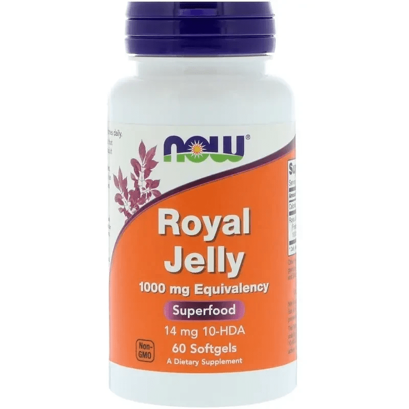 Маточне молочко NOW Foods Royal Jelly 1000 mg 60 Softgels,  мл, Now. Спец препараты. 